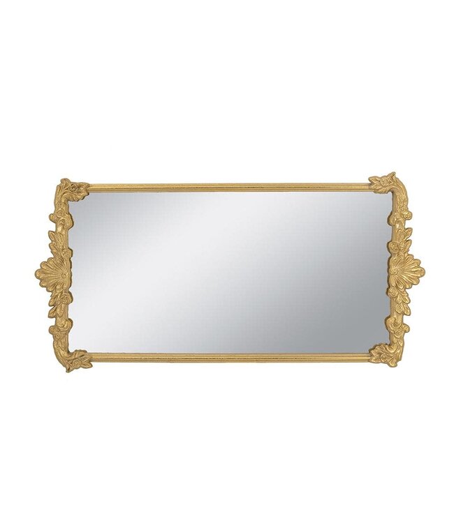 Mirror Tray w/ Gold Frame & Intricate Floral