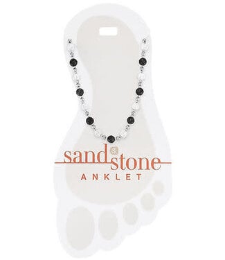 Silver Gray Natural Stone Sand & Stone Anklet