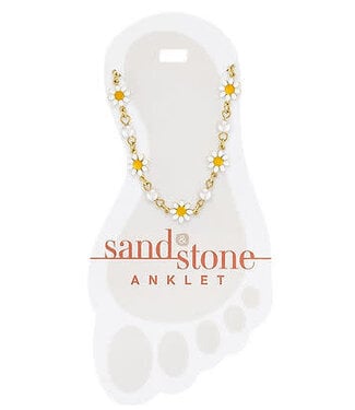 Gold Daisy Sand & Stone Anklet