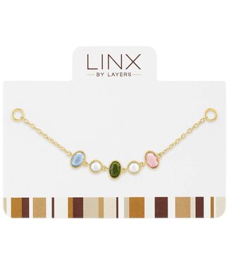 Gold Multi Color Oval LINX Add-on