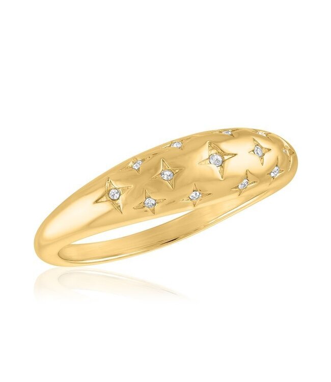Starburst Dome Gold Layers Ring