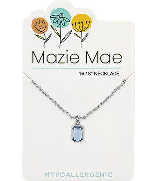 Silver Light Sapphire Radiant Mazie Mae Necklace