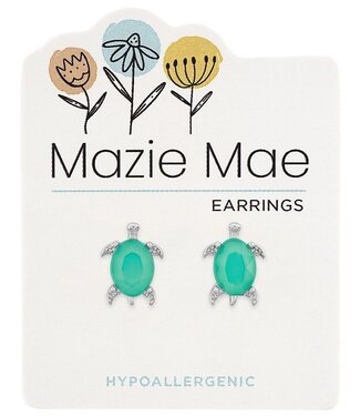 Silver Pacific Opal Turtle Stud Mazie Mae Earring