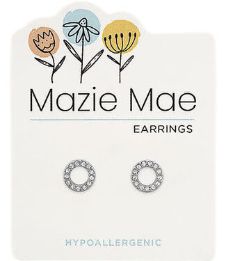 Silver CZ Open Circle Stud Mazie Mae Earring