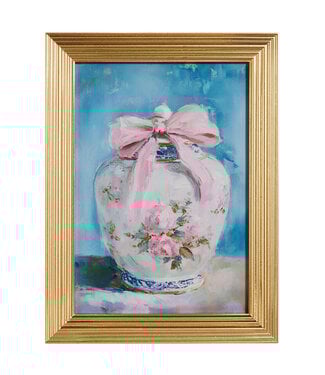 16" Rose Ginger Jar Framed Wall Art