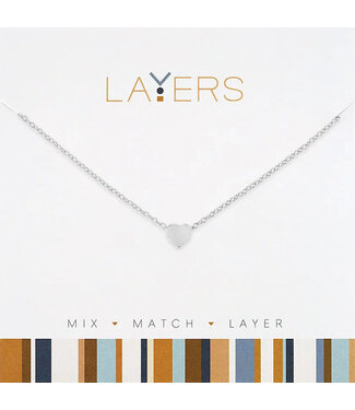 Silver Heart Layers Necklace
