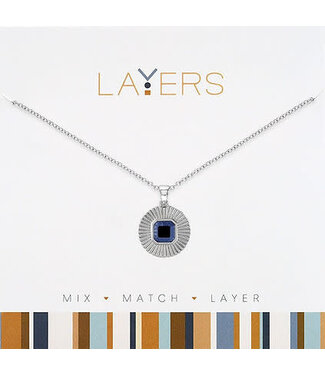Silver Montana Blue Pendant Layers Necklace
