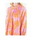 Long Sleeve Floral Pattern Top Pink