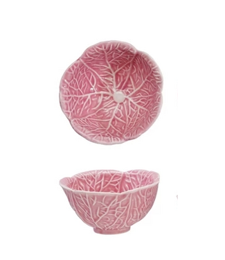 Stoneware Cabbage Shaped Prep Bowl Pink