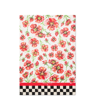 MACKENZIE CHILDS Red Poppies Printed Dish Towel