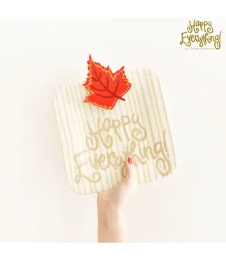 HAPPY EVERYTHING 9.25 Inc Neutral Skinny Stripe Happy Everything  Mini Platter