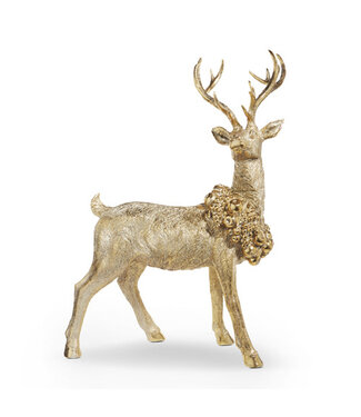 29.5" Standing Deer with Wreath