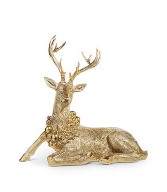22.5" Laying Deer with Wreath