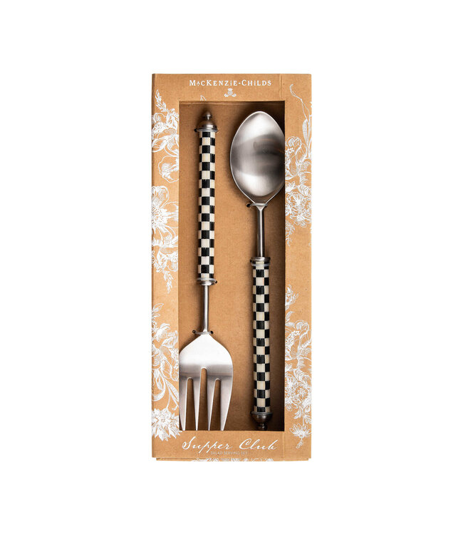 MACKENZIE CHILDS Courtly Check Supper Club Salad Serving Set