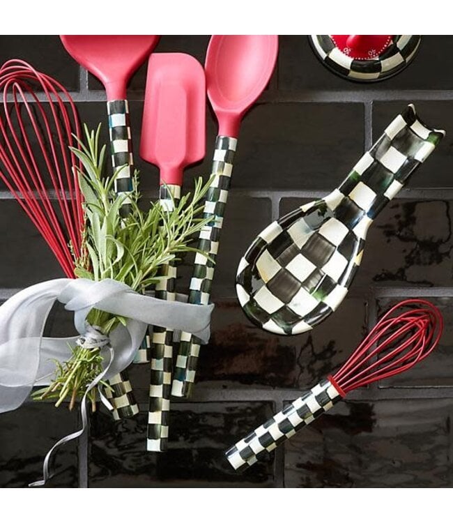 MACKENZIE CHILDS Courtly Check Enamel Spoon Rest