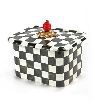 MACKENZIE CHILDS Courtly Check Enamel Recipe Box