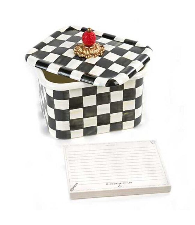 MACKENZIE CHILDS Courtly Check Enamel Recipe Box