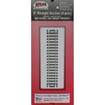 Atlas HO Code 100 Straight 6" Track Section # 822