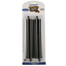 Bachmann HO EZ Track 9" Straight Black Tracks 4/cd # 44411