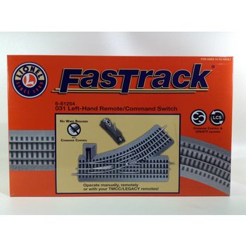 Lionel O31 Remote/Command FasTrack Switch Left Hand # 6-81254