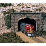 Woodland Scenics Double-Track Tunnel Portal (Hydrocal Plaster Casting) -- Cut Stone (Unpainted) # 1257