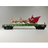 MTH Trains MTH O Gauge RailKing Christmas Flat Car w/ LED Lights, Santa Sleigh & Reindeer # 30-76847