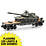 Menards Gold Line O Gauge Army Flatcar with  Tank Lights & Sounds # 279-0863
