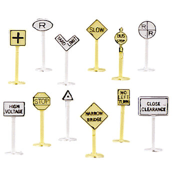 Bachmann N 42513 RAILROAD & STREET SIGNS (24 pcs.)