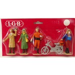 LGB G scale Townspeople with motorcycle 5048