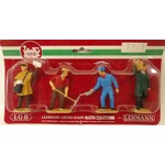 LGB Standing Railroad Worker Figures G Scale (Set of 4) 5043 a