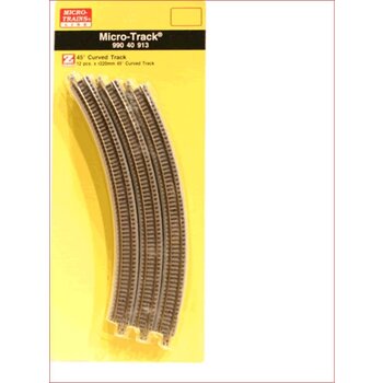 Micro Trains Z Line R220 mm 45 degree Curved Tracks 12 Pieces # 990 40 913