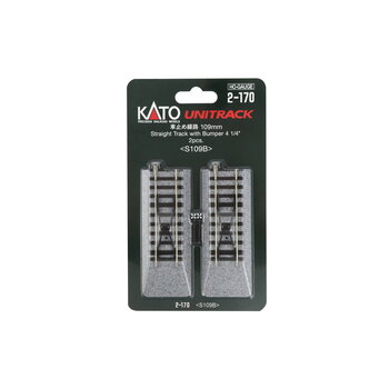 Kato Trains Kato HO Unitrack 4 1/4 Straight Bumper (2Pk) #2-170