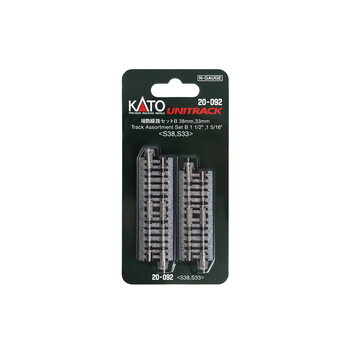 Kato Trains Kato N Track Assortment 1-1/2 (38mm) 1-5/16 (33mm) # 20-092