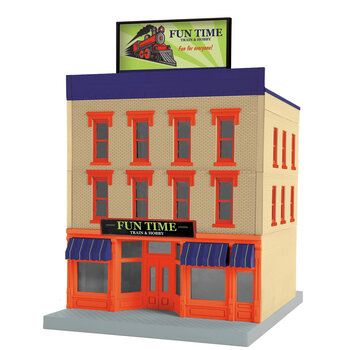 MTH Trains MTH O Fun Time Train & Hobby 3 Store City Building # 30-90659