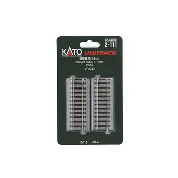 Kato Trains Kato HO Unitrack Straight Track 3-11/16" (94mm) 2 pk # 2-111