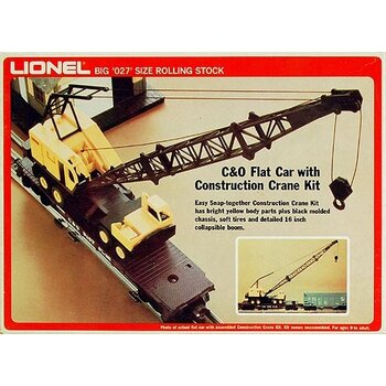 Lionel O27 C & O Flatcar with Construction Crane kit 6-9157