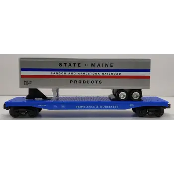 K-line K-Line O Providence & Worcester Classic flat car with BAR trailer