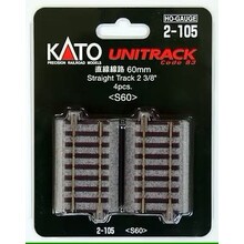Kato Trains Kato HO Unitrack 2-3/8 Straight Tracks (4Pk) # 2-105