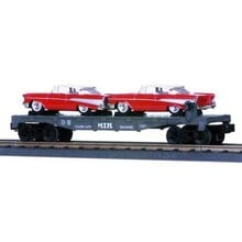 MTH Trains MTH 1997 O MTH lines Semi-scale flatcar w/ Ertl '57 Chevy 30-7610