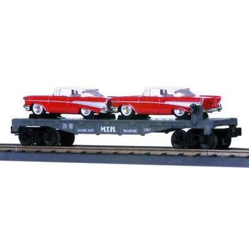 MTH Trains MTH 1997 O MTH lines Semi-scale flatcar w/ Ertl '57 Chevy 30-7610