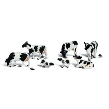 Woodland Scenics O Animal Figures Holstein Cows pkg (7) # 2724