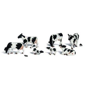 Woodland Scenics O Animal Figures Holstein Cows pkg (7) # 2724