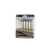 Woodland Scenics HO Pre-Wired Utility System Double Crossbar Poles # US2266