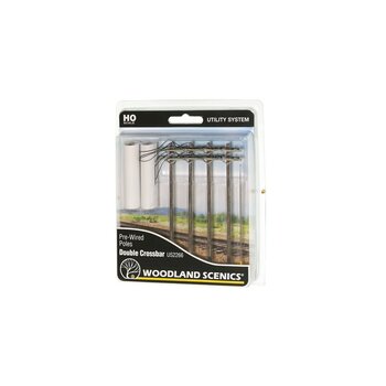 WDS Lgt Sys Just Plug  HO Pre-Wired Double Crossbar Poles # US2266