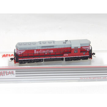 ATLAS N scale CB & Q #374 EMD SD9 Diesel  4532