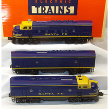 Lionel pre-owned O scale Santa Fe F3 AA units from 6-18117 & Non-Powered B-Unit w/RS II 6-18122