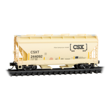 Micro-Trains N scale CSX #244092 2-Bay covered Hopper 09200650