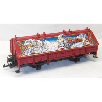 LGB G scale Christmas Hinge Hatch Covered gondola 45110 (no box)