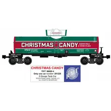 Ready Made Trains Ready Made Trains O Christmas Candy cane  Single dome Tank Car # RMT-96850-4
