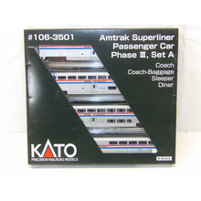 Kato Trains Kato N scale Amtrak Superliner Phase III 4 car set A 106-3501